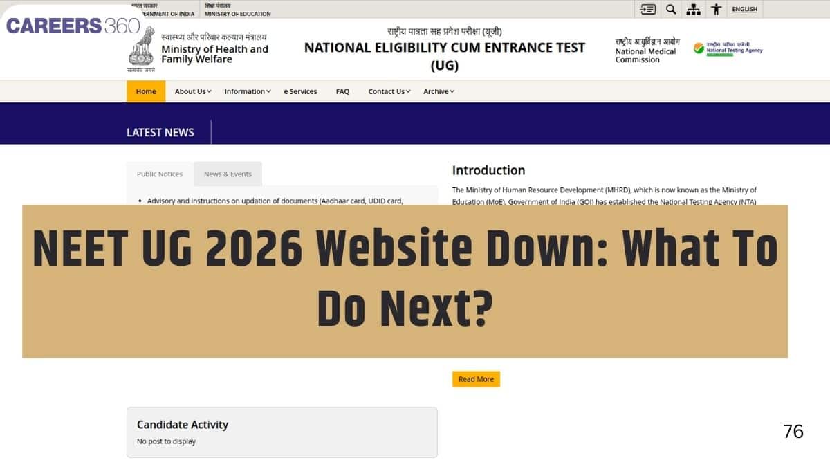 NEET UG 2026 Website Down: What To Do Next?